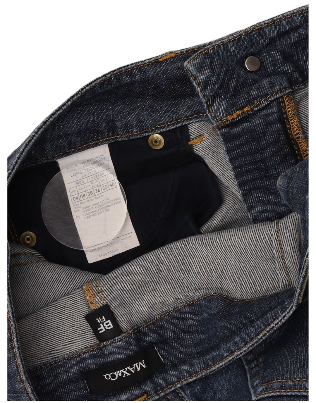 Max & Co. Dame Bootcut Jeans UK 8 Small W28 L29 Blue Cotton