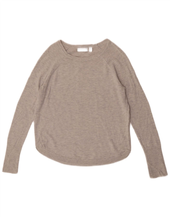 White Label Dame Boat Neck Jumper Sweater UK 10 Small Grey Flecked
