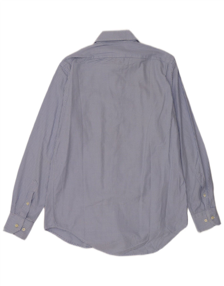 Massimo Dutti Herreskjorte str. 40 Medium Blue Houndstooth Bomuld