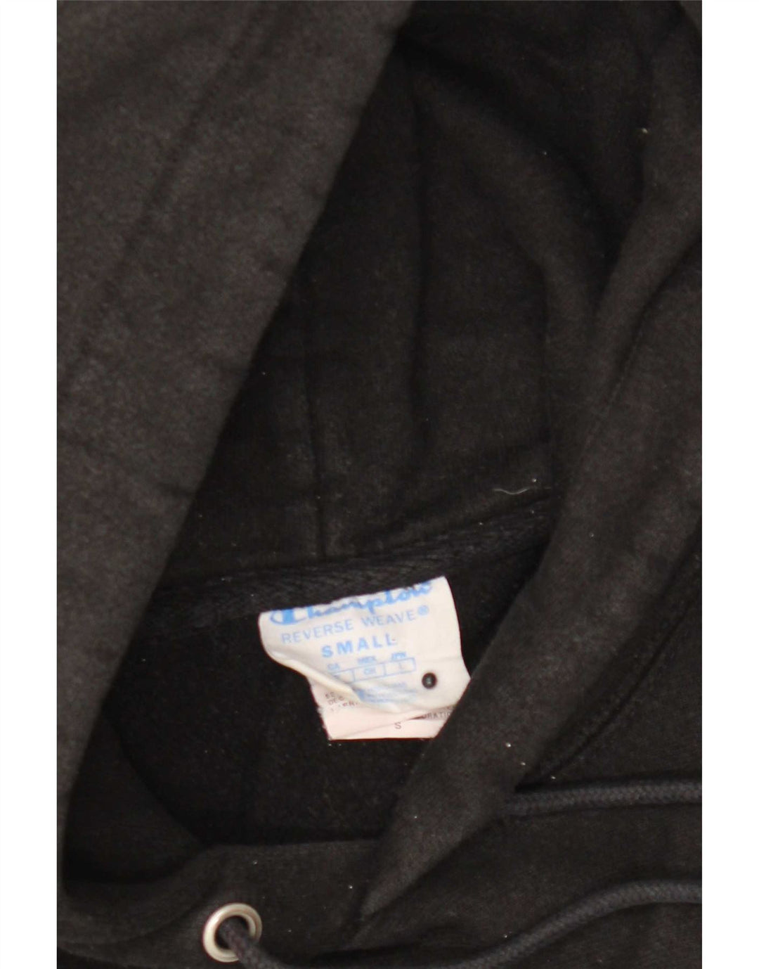 Champion Herre Reverse Weave Grafisk Hoodie Jumper Lille sort bomuld