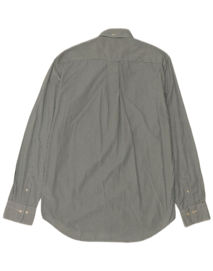 Gant Herre Poplin Regular Fit skjorte størrelse 39/40 Medium Grøn nålestribet bomuld
