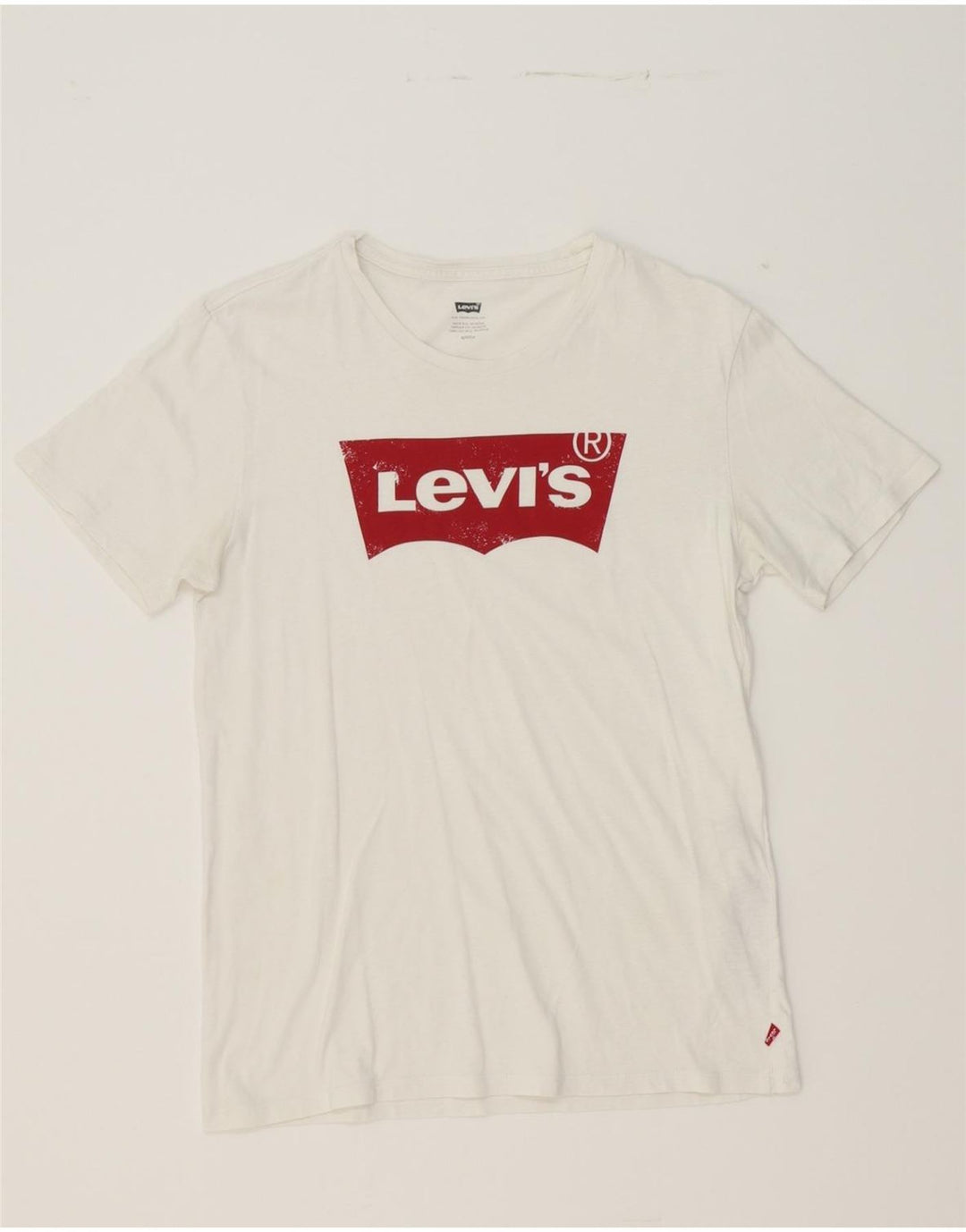 LEVI'S Mens Graphic T-Shirt Top Small White Cotton Vintage Levi's and Second-Hand Levi's from Messina Hembry 