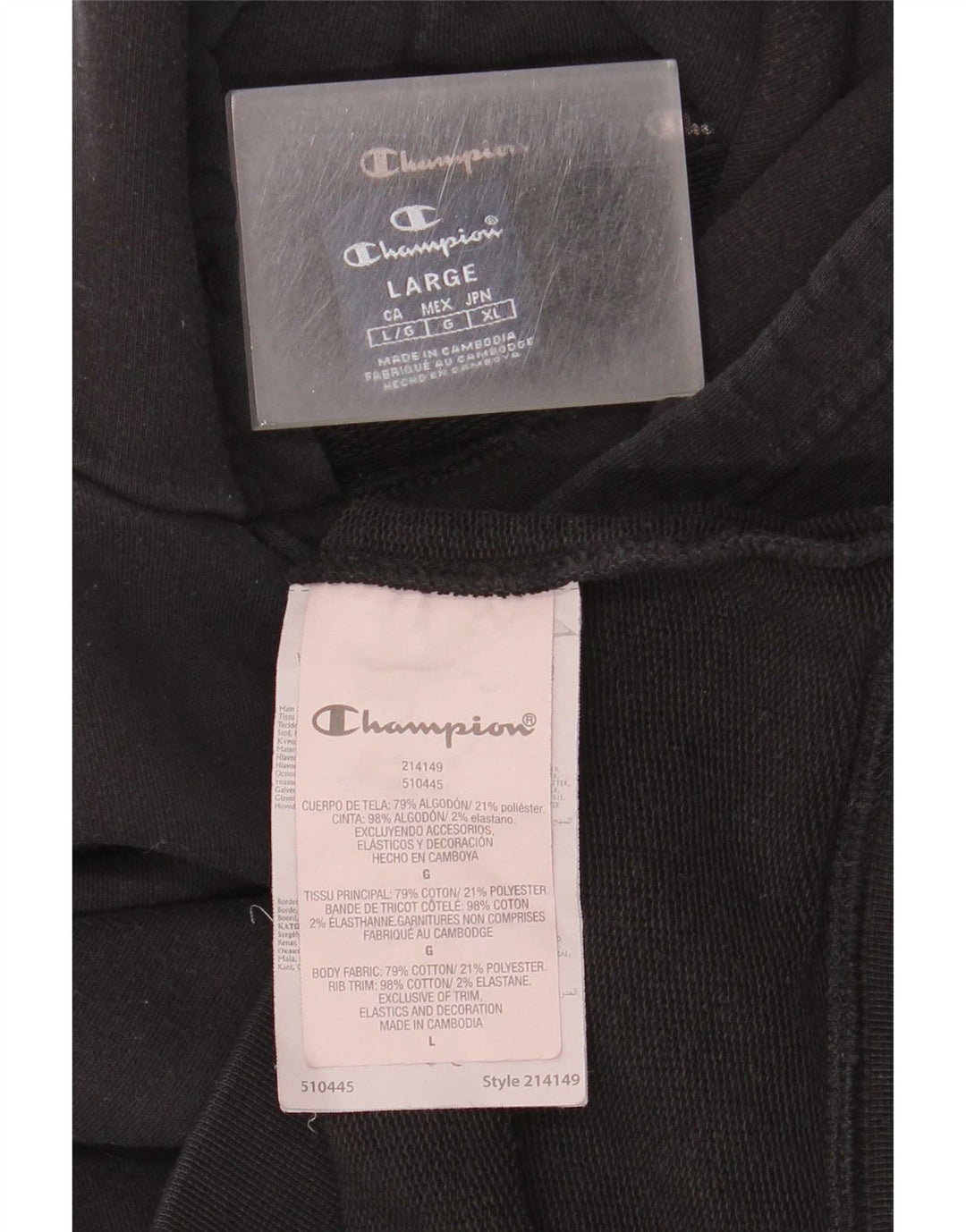 Champion Herre hættetrøje Jumper Large Sort Bomuld