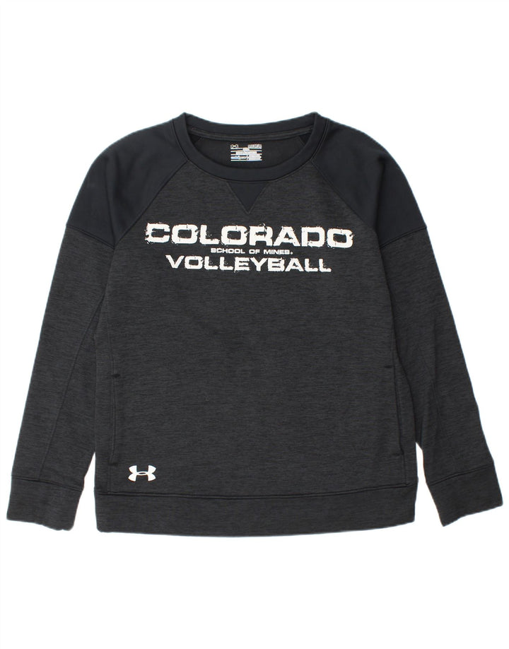 UNDER ARMOUR Dame Cold Gear Sweatshirt Jumper UK 14 Medium Sort
