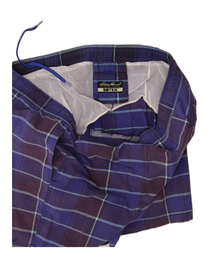 EDDIE BAUER Mens Swimming Shorts Large W40 Purple Plaid Vintage Eddie Bauer and Second-Hand Eddie Bauer from Messina Hembry 