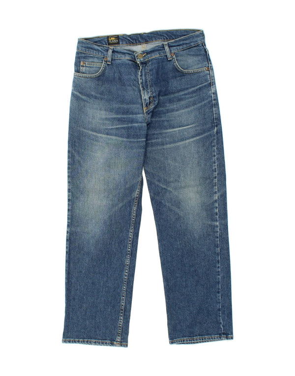 LEE Straight Jeans til kvinder W34 L30 Blå Bomuld