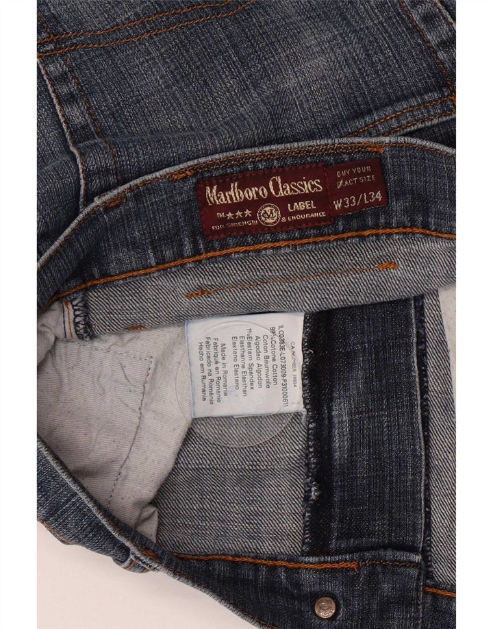 Marlboro Classics Straight Jeans til mænd W33 L34 Blå Bomuld