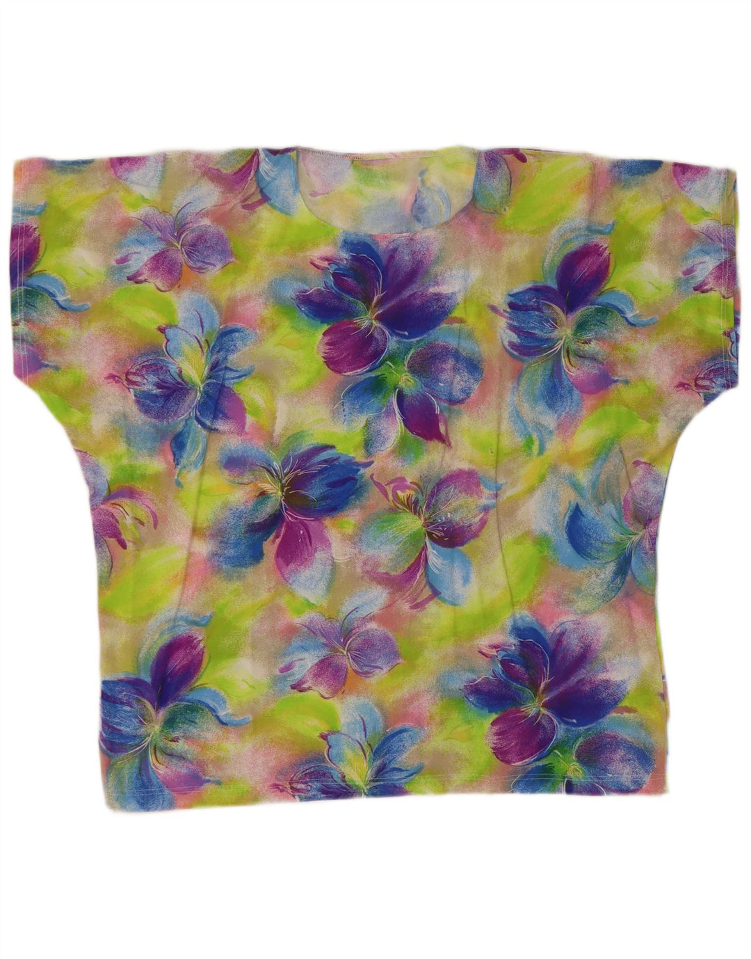 Vintage damebluse top UK 18 XL flerfarvet blomster