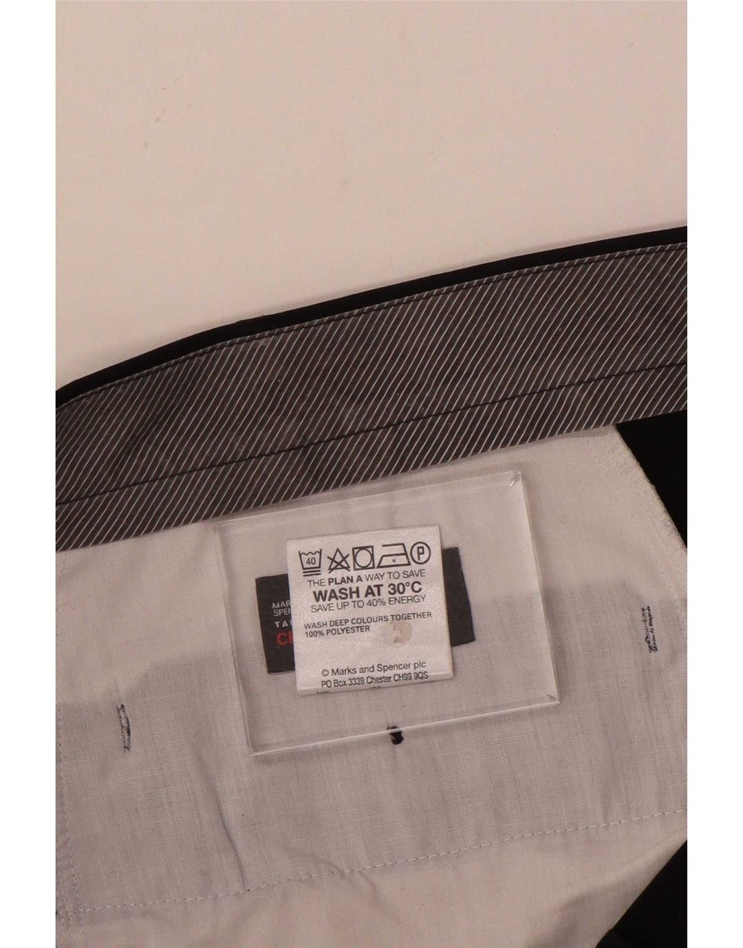 Marks & Spencer Herre Pegged Suit Bukser W40 L33 Marineblå Polyester