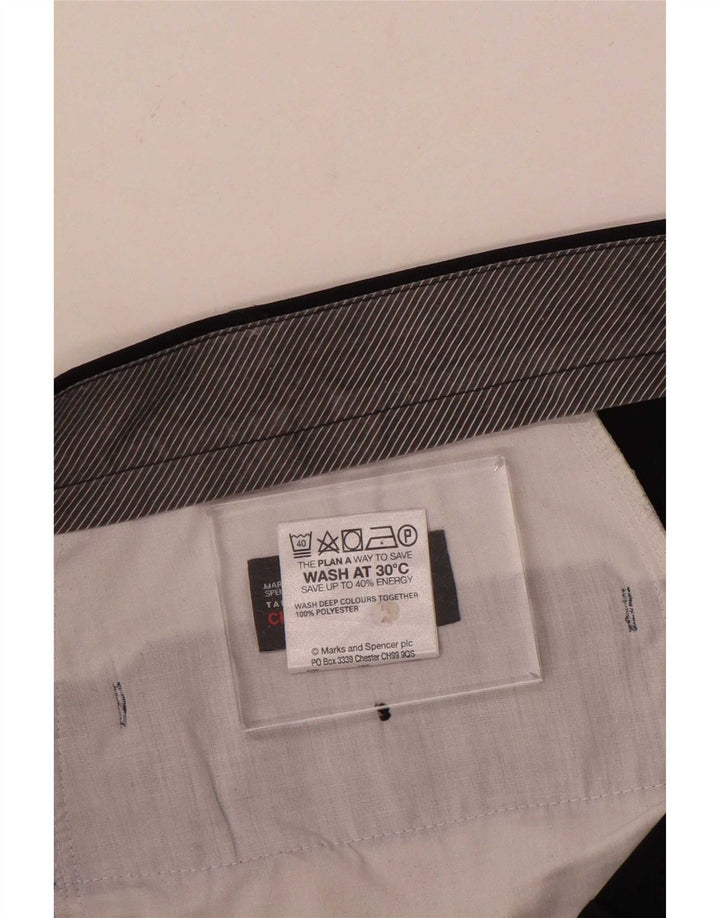 Marks & Spencer Herre Pegged Suit Bukser W40 L33 Marineblå Polyester