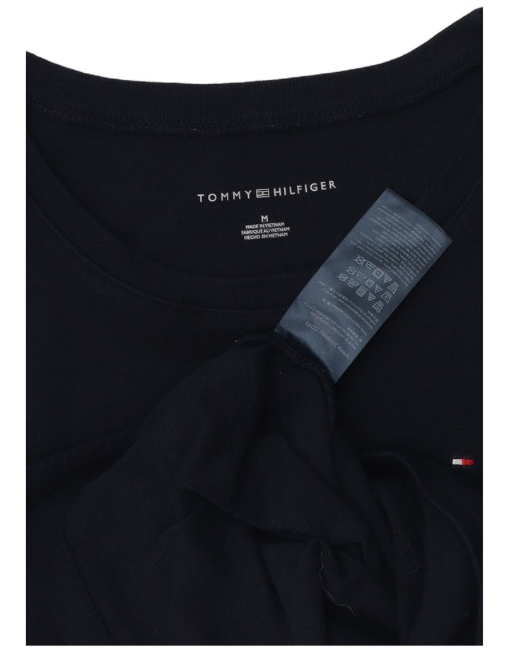 TOMMY HILFIGER T-shirt top til kvinder UK 12 Mellem marineblå bomuld