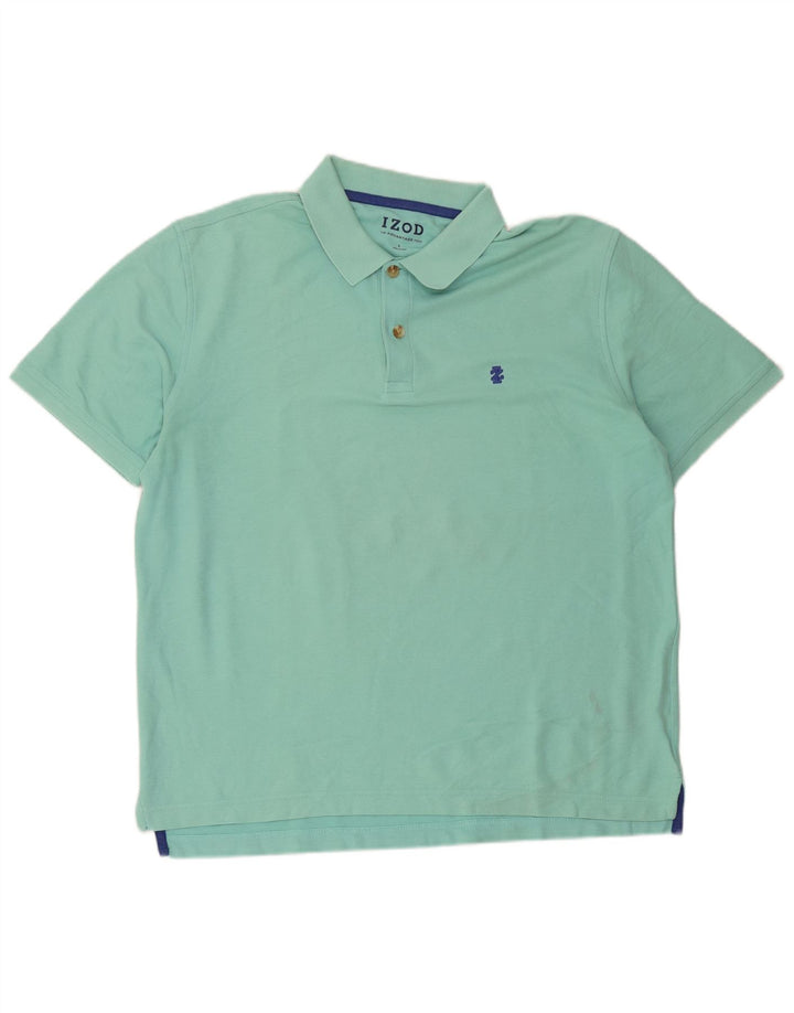 Izod Polo Shirt til mænd Stor turkis bomuld
