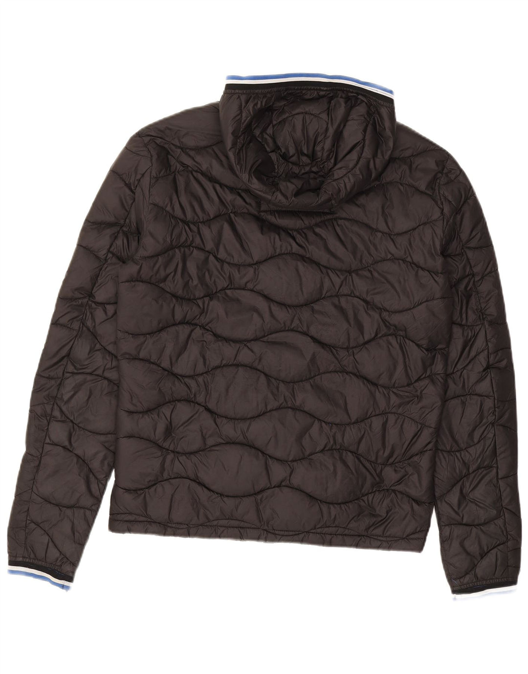 SUPERDRY Polstret jakke med hætte til mænd UK 36 Lille sort nylon