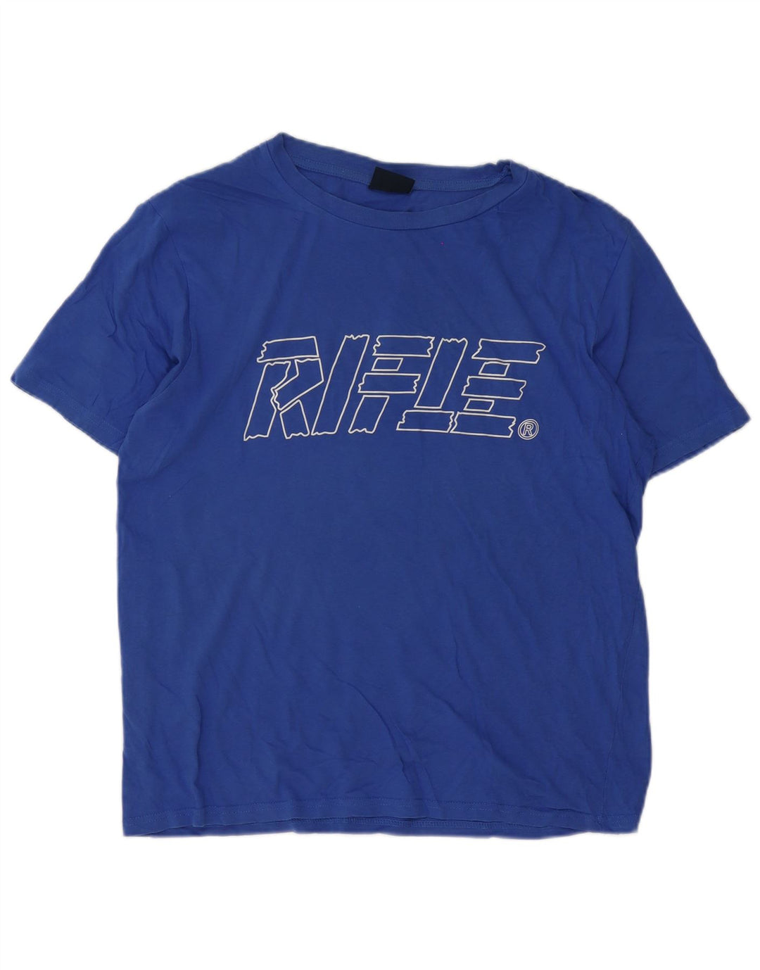 Rifle Herre Grafisk T-Shirt Top XL Blå Bomuld