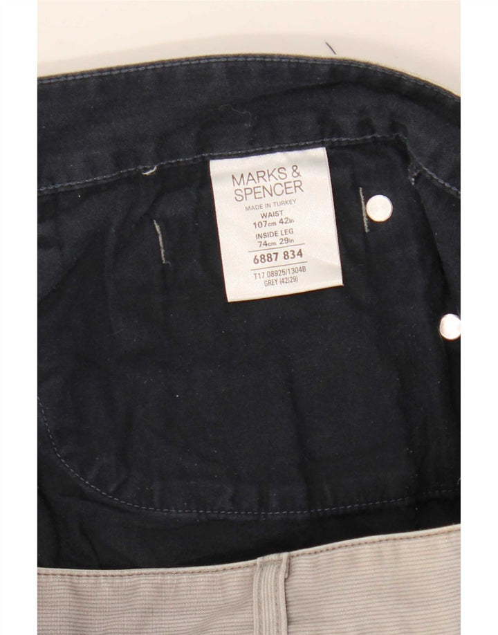 Marks & Spencer Herre Blue Harbor Straight Casual Bukser W42 L29 Grå