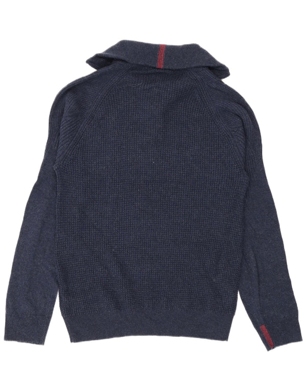 White Stuff Herre Zip Neck Jumper Sweater XL Navy Blue Lammeuld