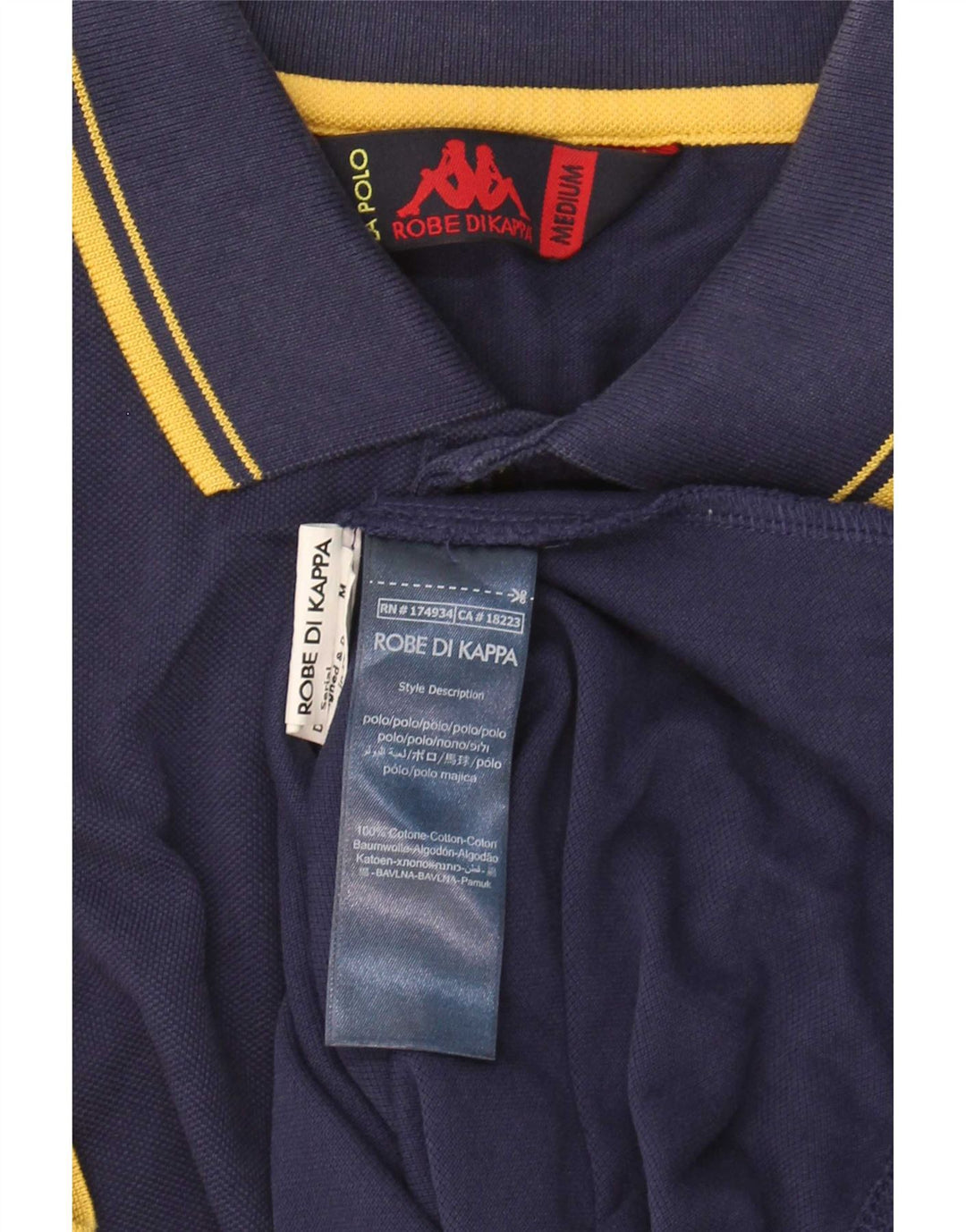 Kappa herre poloshirt Medium marineblå stribet bomuld