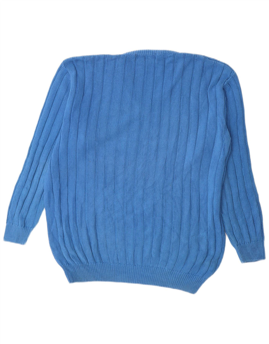 Vintage herre V-hals sweater 2XL blå bomuld
