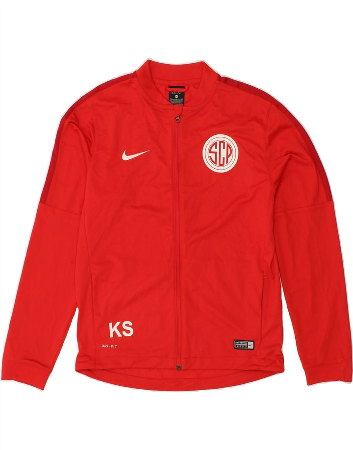NIKE Boys Dri Fit Graphic Tracksuit Top Jacket 13-14 Years XL Red Vintage Nike and Second-Hand Nike from Messina Hembry 
