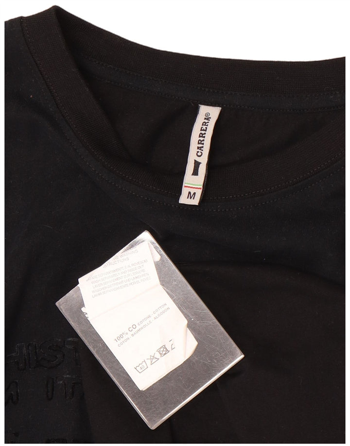 Carrera Herre Grafisk Top Langærmet Medium Sort Bomuld