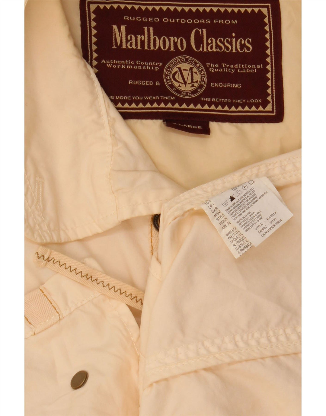 Marlboro Classics Herre Utility Jacket UK 42 XL Beige Bomuld