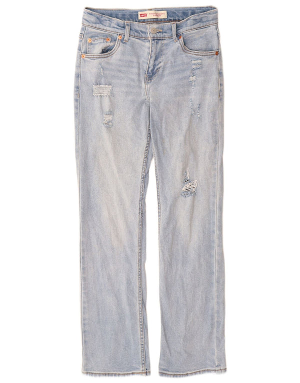 Levi's Girls 551 Distressed Straight Jeans 13-14 år W28 L30 Blue Cotton