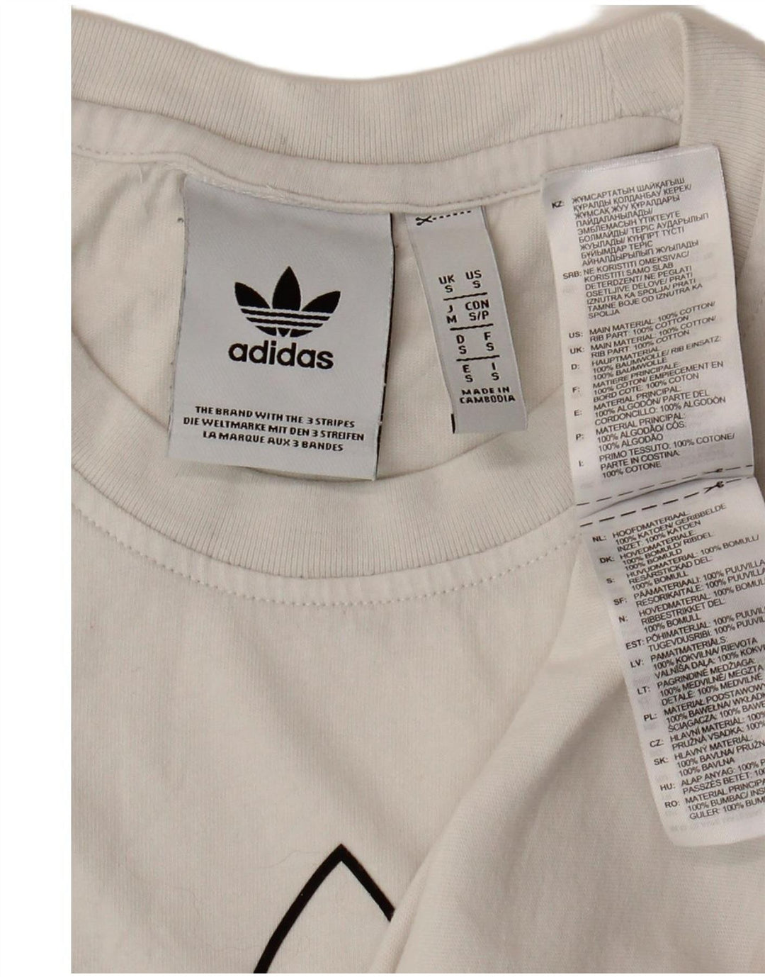 Adidas Grafisk T-shirt top til mænd, lille hvid bomuld