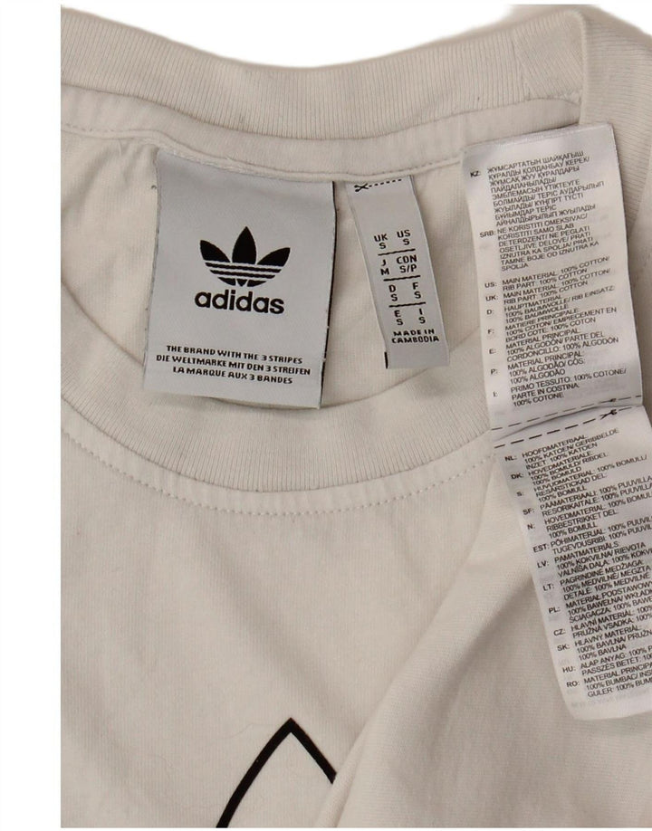 Adidas Grafisk T-shirt top til mænd, lille hvid bomuld