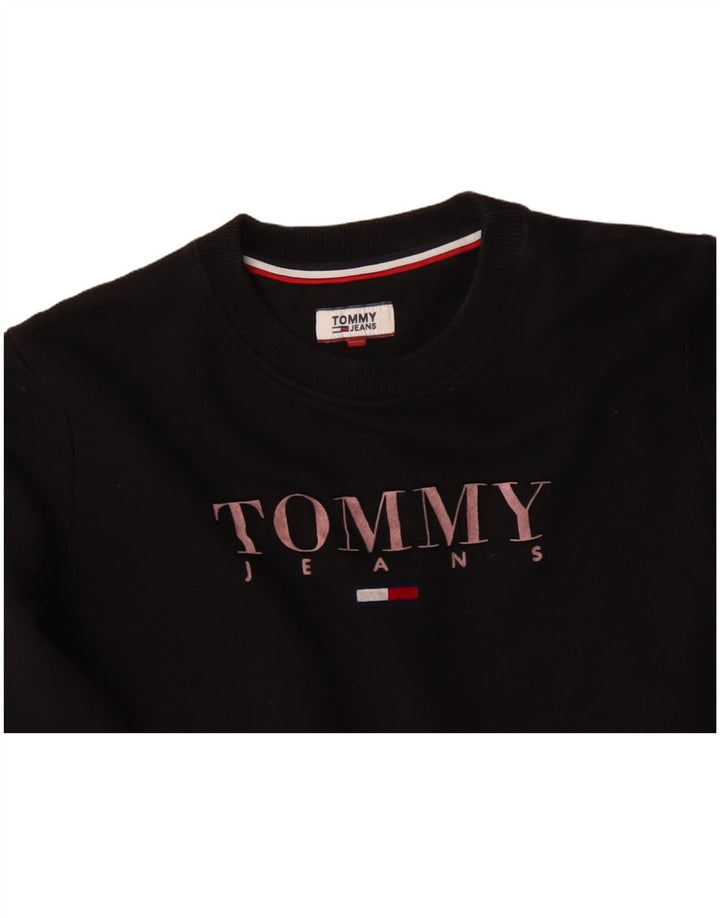 TOMMY HILFIGER Oversized sweatshirt trøje til kvinder UK 10 Lille sort