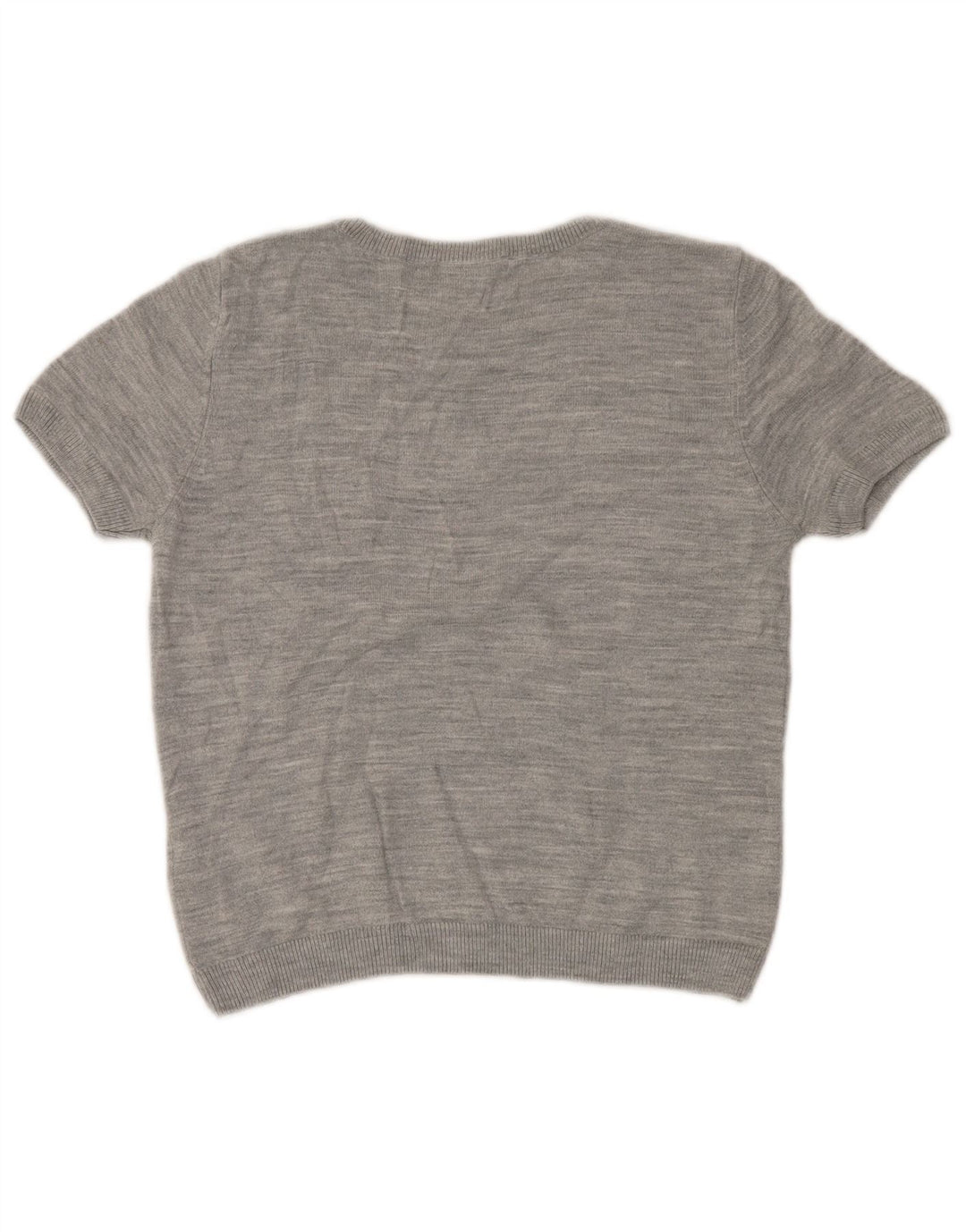 MARKS & SPENCER Dame Crop Jumper Sweater med rund hals DK 12 mellemgrå