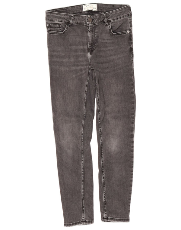 Fat Face Dame Crop Super Skinny Jeans UK 10 Small W28 L25 Grå Bomuld
