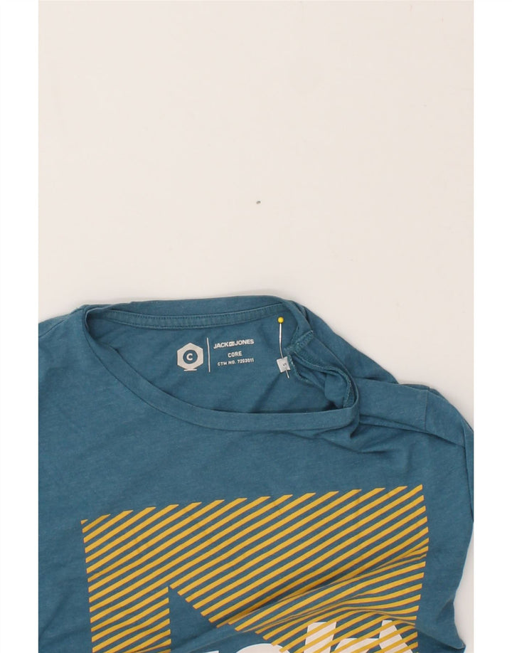JACK & JONES Mens Graphic T-Shirt Top Small Blue Vintage Jack & Jones and Second-Hand Jack & Jones from Messina Hembry 