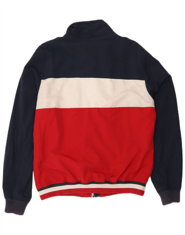 Tommy Hilfiger Herre Bomber Jacket UK 40 Large Navy Blue Colourblock Bomuld