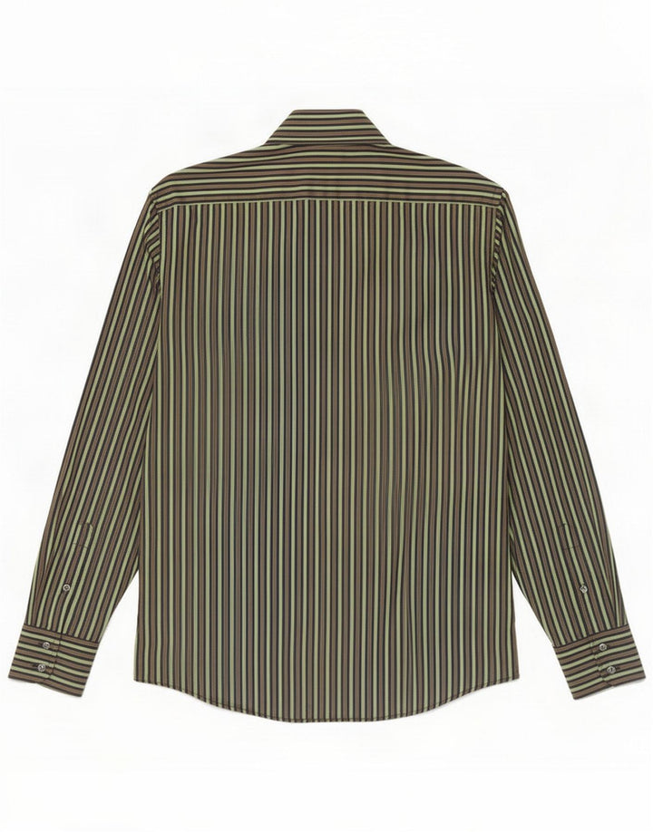 Ted Baker Herreskjorte Størrelse 3 Medium Grøn Stribet Bomuld