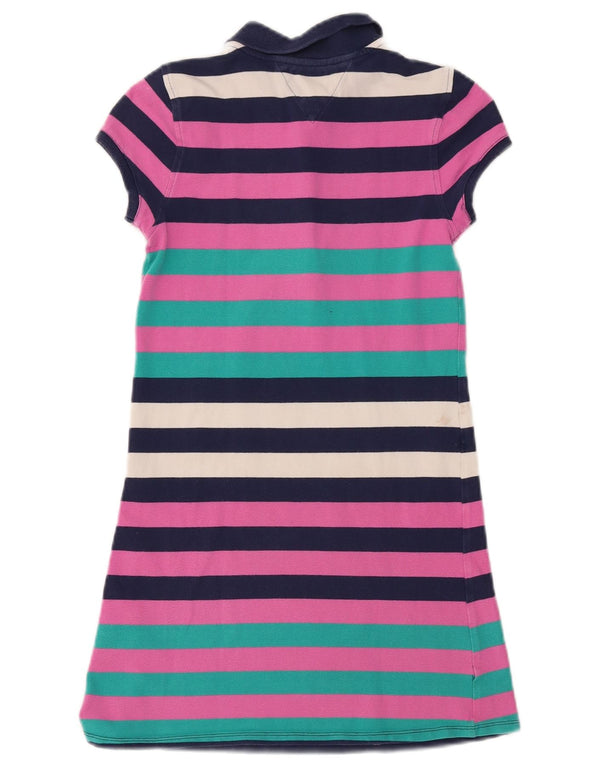 TOMMY HILFIGER Girls Polo Dress 8-9 Years Medium Multicoloured Striped