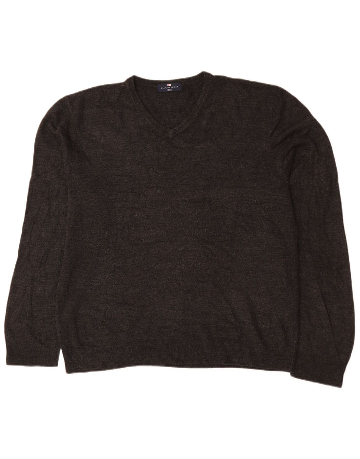 Marks & Spencer Herre Blue Harbor V-hals sweater XL Grå Akryl