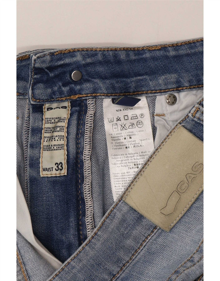 Gas Herre Denim Shorts W33 Medium Blue Cotton