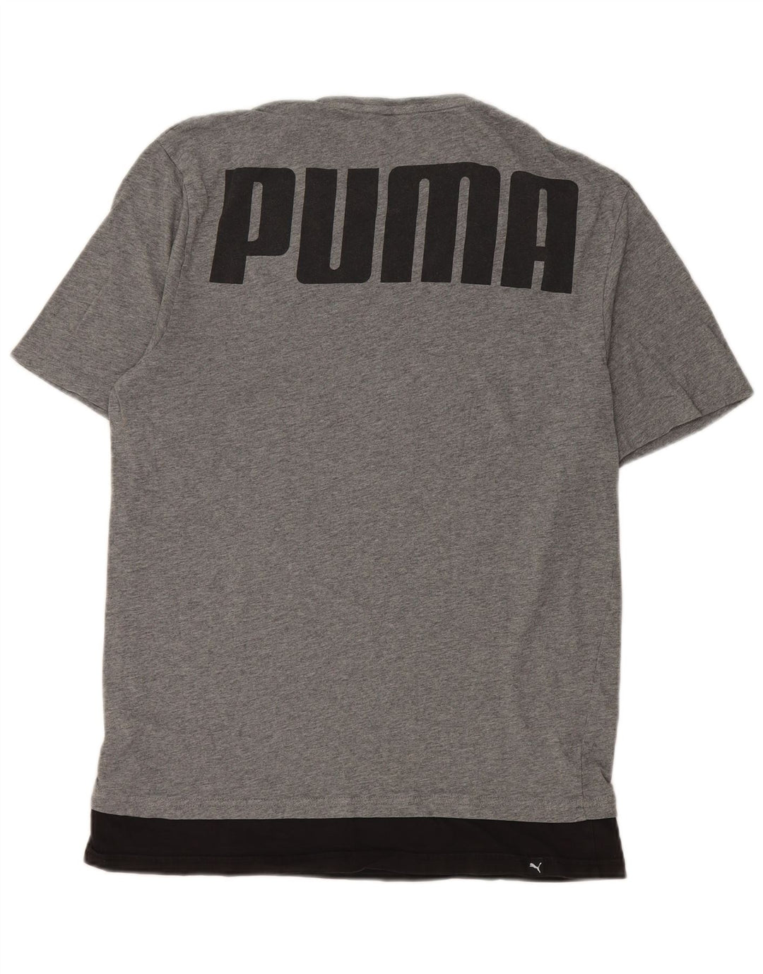 Puma Herre grafisk T-shirt Top Mellemgrå Colourblock Bomuld
