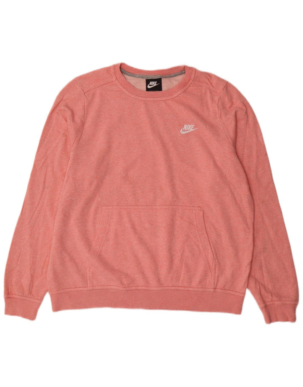 Nike Dame Sweatshirt Jumper UK 16 Large Pink Flecked