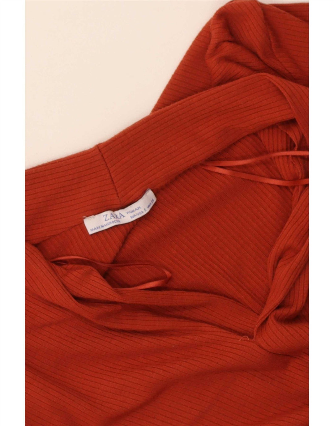Zara Dame Bluse Top UK 8 Small Orange