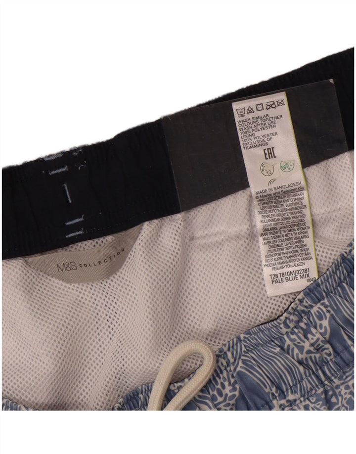 Marks & Spencer Badeshorts med abstrakt mønster til mænd XL blå polyester