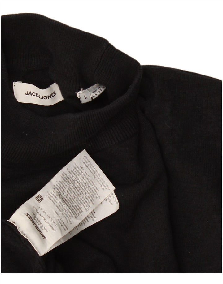 Jack & Jones Herre Turtle Neck Jumper Sweater Stor Sort Bomuld