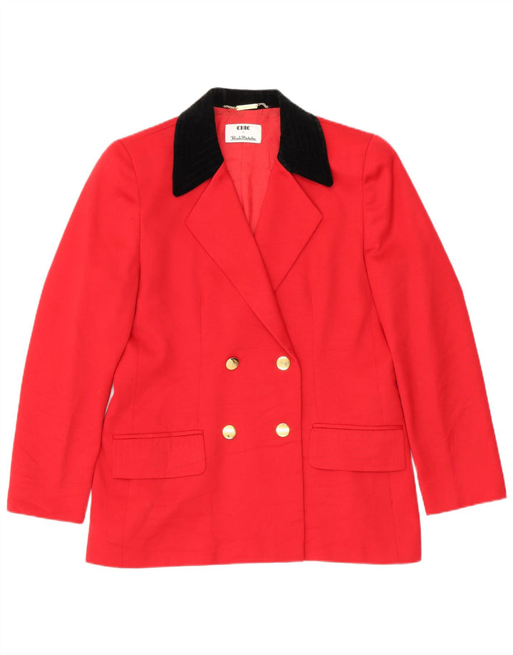 Chic Dame Dobbeltradet Blazer Jacket UK 18 XL Rød Colourblock