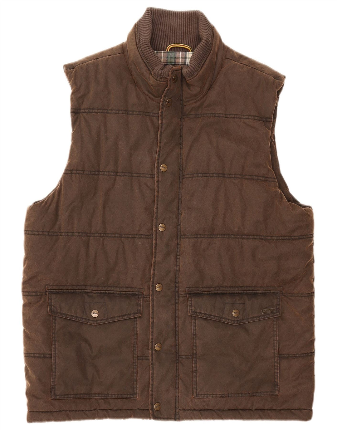 WEIRD FISH Herre Polstret Gilet UK 40 Large Brown Polyester