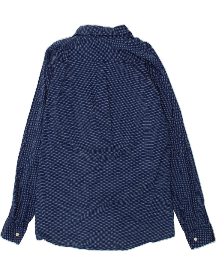 DOCKERS Mens Shirt Medium Navy Blue Spotted Cotton Vintage Dockers and Second-Hand Dockers from Messina Hembry 