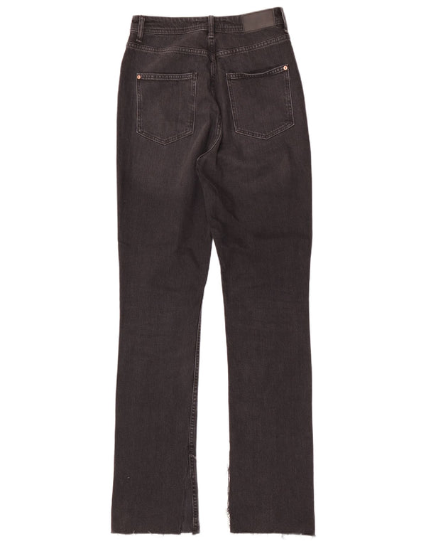 Zara Dame High Waist Bootcut Jeans EU 38 Small W28 L34 Black Bomuld