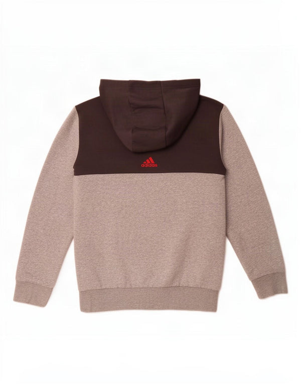 Adidas Grafisk hættetrøje til drenge 11-12 år Grå Colourblock Bomuld