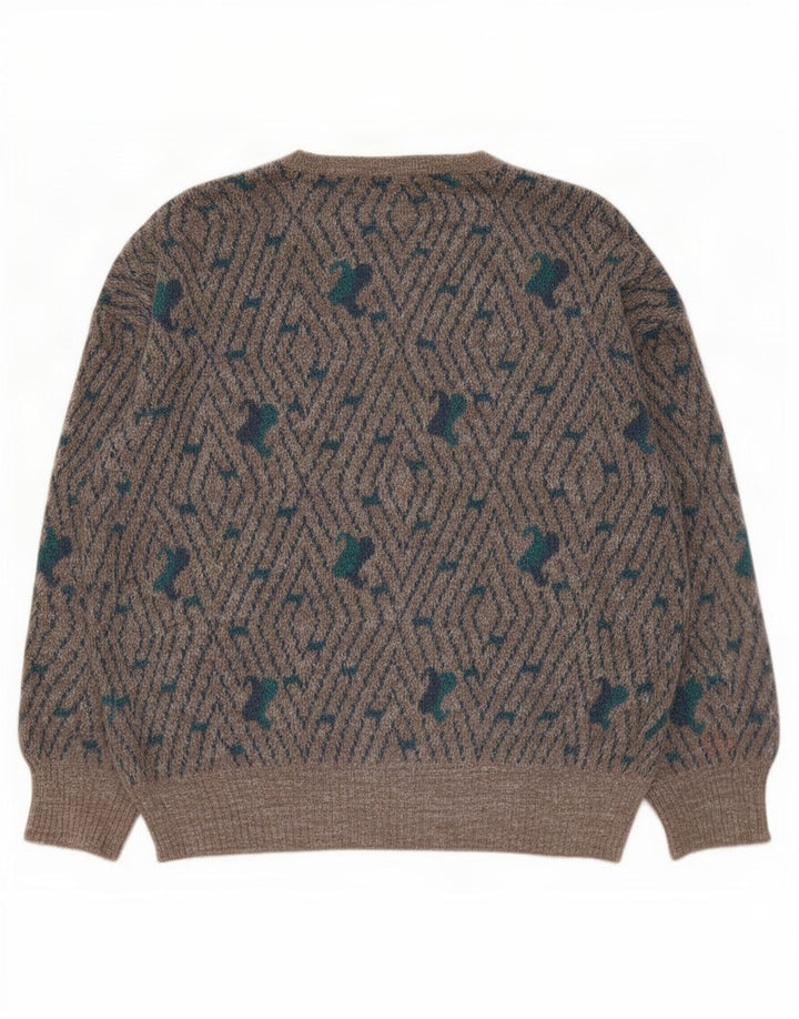 Mapier herre rund hals sweater stor grå geometrisk