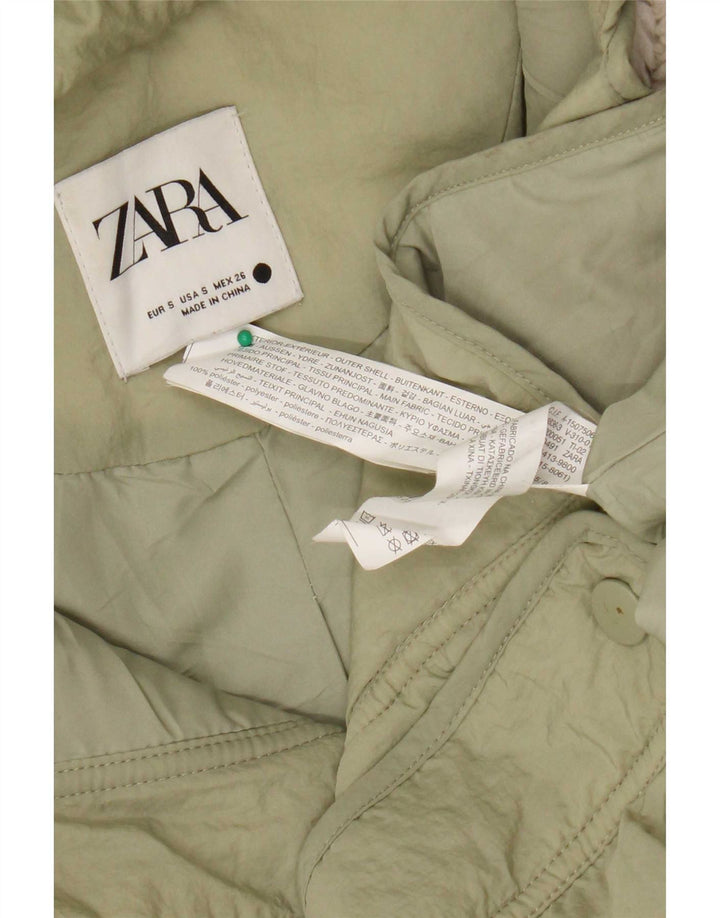 Zara Dame Oversized Hooded Windbreaker Jacket UK 10 Small Beige