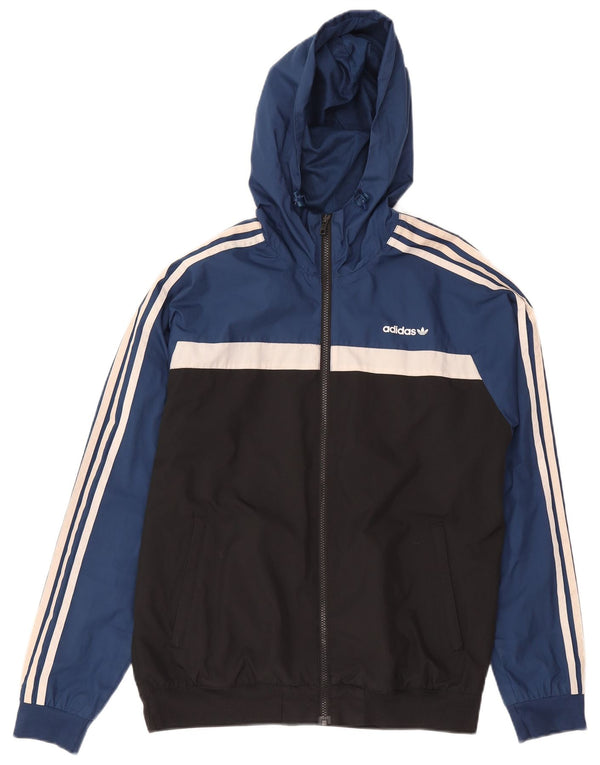 Adidas Træningsdragt med hætte til mænd Topjakke Medium Blue Colourblock Polyester